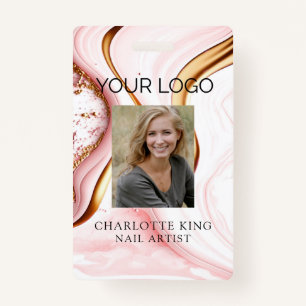 Modern Marble Employee Photo ID Badge