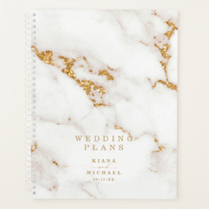 Modern Marble Glitter Wedding Gold ID816 Planner