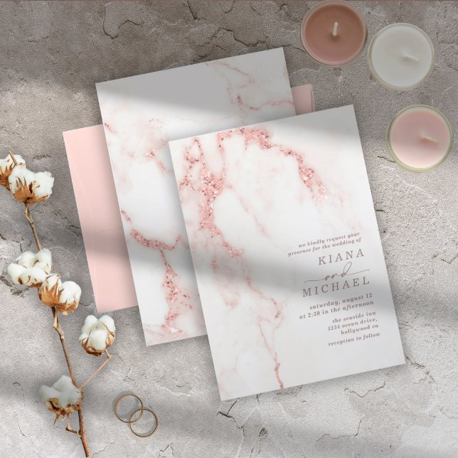 Modern Marble Glitter Wedding Rose Gold ID816 (Creator Uploaded)