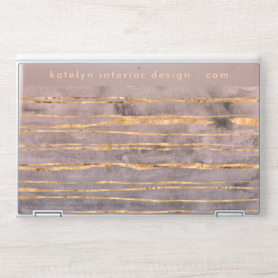 Modern Marble Gold Foil Gemstone Interior Designer HP Laptop Skin