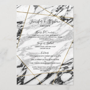 Modern Marble Gold Geometric Wedding Menu