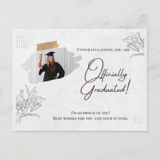Modern Marble Grad Card: Celebrate in Style Postcard