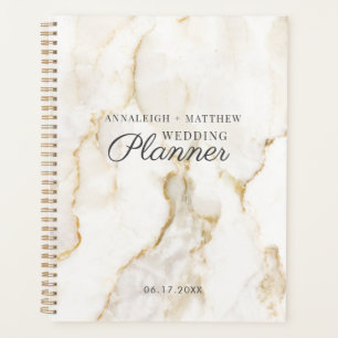 Modern Marble Pattern Faux Gold Wedding Planner
