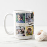 Modern marble pattern photo collage family name coffee mug<br><div class="desc">Custom photo collage and monogram mug
You can add your own most beautiful photos and change the text and create a very personal and unique mug.
Beautiful gift for family,  friends,  grandparents !
If you need help please contact me.</div>