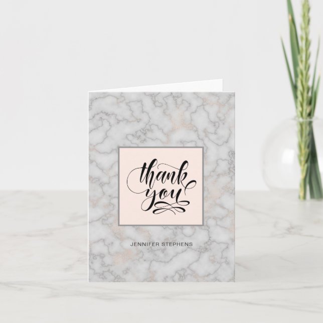 Modern Marble Pattern Thank You Card (Front)