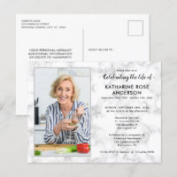 Modern Marble Photo Celebration Of Life Funeral 