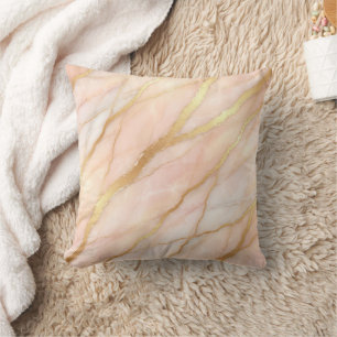 Modern Marble Pink + Gold Luxury Cushion
