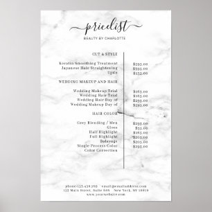 Modern Marble Price List Poster