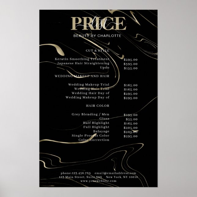 Modern Marble Price List Poster (Front)