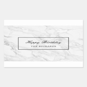 Modern marble rectangular sticker
