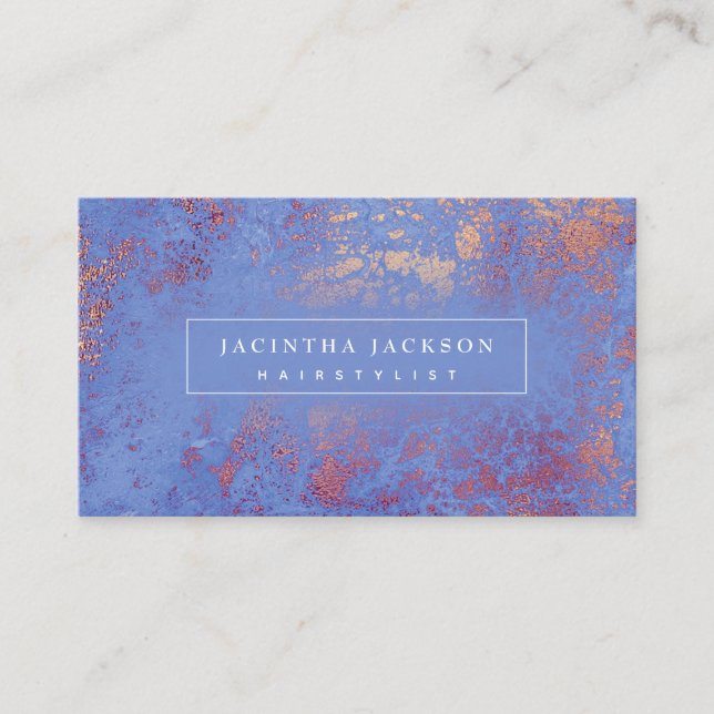 Modern Marble Rose Gold Lilac Elegant Unique Business Card (Front)