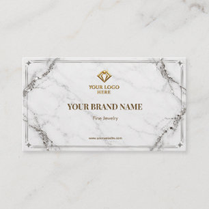 Modern Marble Silver Jewellery Earring Card