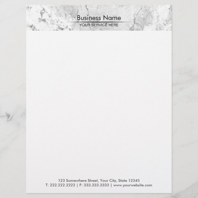 Modern Marble Stone Texture Professional Personalized Letterhead (Front)