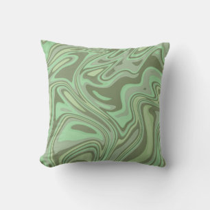 Modern Marble Watercolor Sage Green Cushion