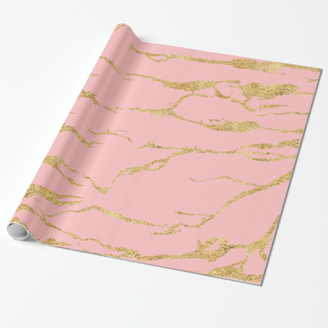 Modern marble with faux gold wrapping paper (Unrolled)