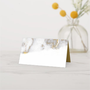 Modern Marbled Grey and Gold Wedding Place Cards