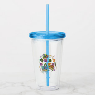 Modern Mardi Gras Acrylic Tumbler