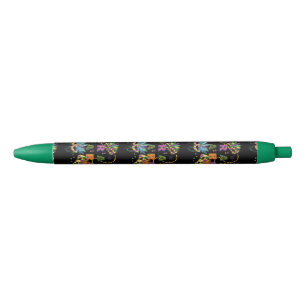 Modern Mardi Gras Black Ink Pen