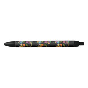 Modern Mardi Gras Black Ink Pen