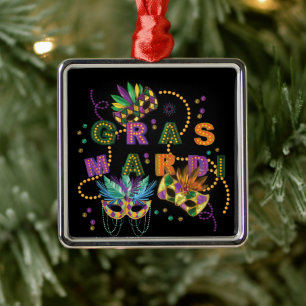 Modern Mardi Gras Metal Tree Decoration