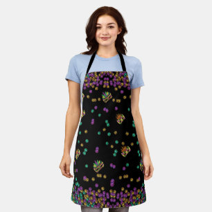 Modern Mardi Gras Pattern Apron