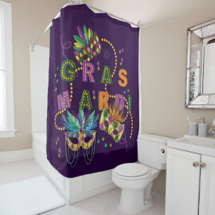 Modern Mardi Gras Shower Curtain