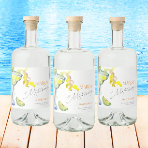 Modern Margs & Matrimony Bachelorette Weekend Liquor Bottle Label