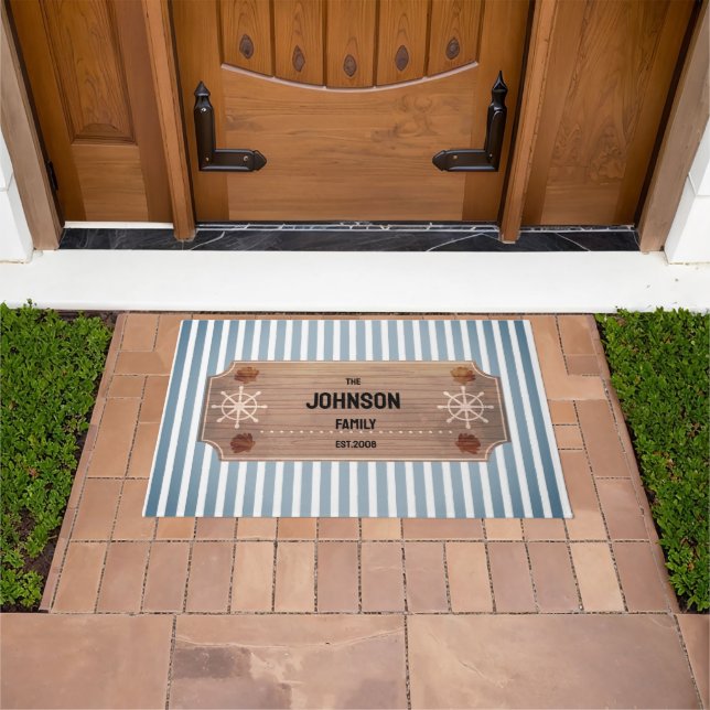Modern Marine Design Striped Doormat (Outdoor)