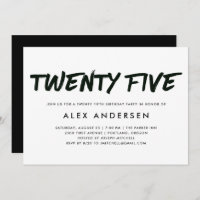 Modern Marker | Black Twenty Fifth Birthday