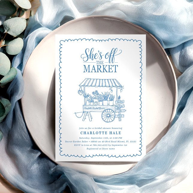 Modern Market Hand Drawn Bridal Shower Invitation (Creator Uploaded)