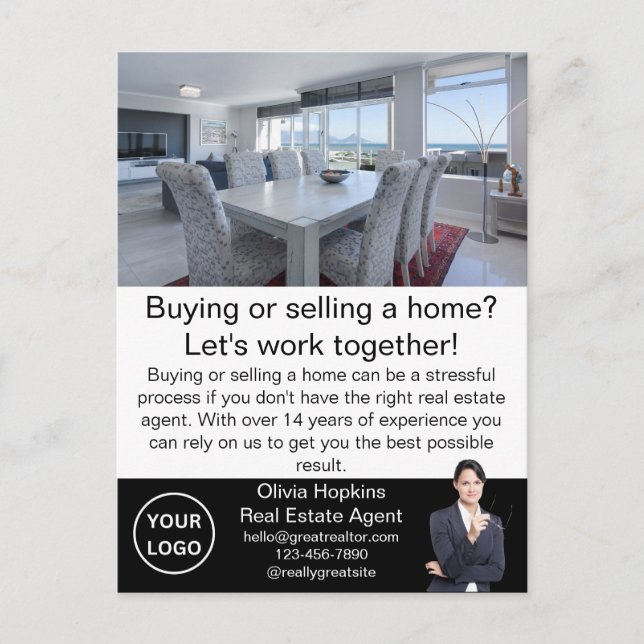 Modern Marketing Real Estate Agent Realty Custom Postcard (Front)