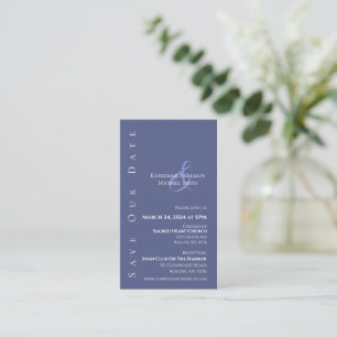 Modern Marlin Blue and White-Save the Date- Business Card