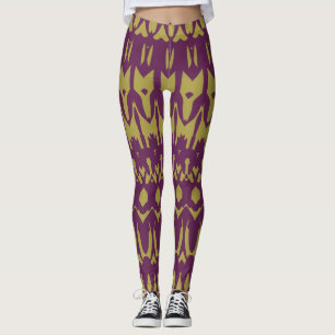 Modern maroon mustard "Ratti_Creative_Arts" Leggings