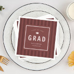 Modern Maroon Red Sporty Stripes Graduation Party Napkin<br><div class="desc">Graduation party napkins with a modern,  sporty,  maroon red striped background,  ideal for athletes.</div>