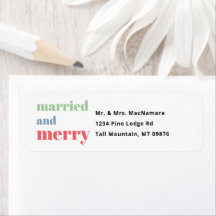 Modern Married And Merry Newlywed Christmas