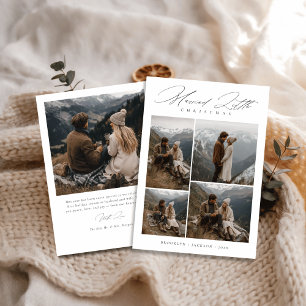 Modern Married Little Christmas Newlywed Photo Holiday Card