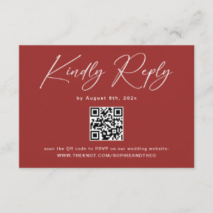 Modern Marroon Wedding RSVP Enclosure Card