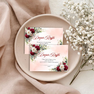 Modern marsala floral gold eucalyptus diaper raffl enclosure card