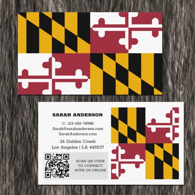 Modern Maryland Business Card, Maryland Flag / USA Business Card (Creator Uploaded)