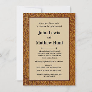 Modern Masculine Engagement Party Invitation