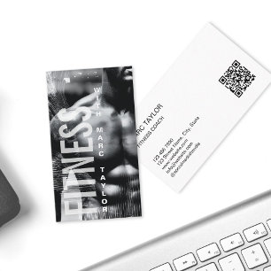 Modern Masculine Man Fitness Trainer Coach Business Card