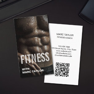Modern Masculine Man Fitness Trainer Coach Business Card