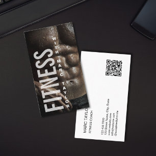 Modern Masculine Man Fitness Trainer Coach Business Card