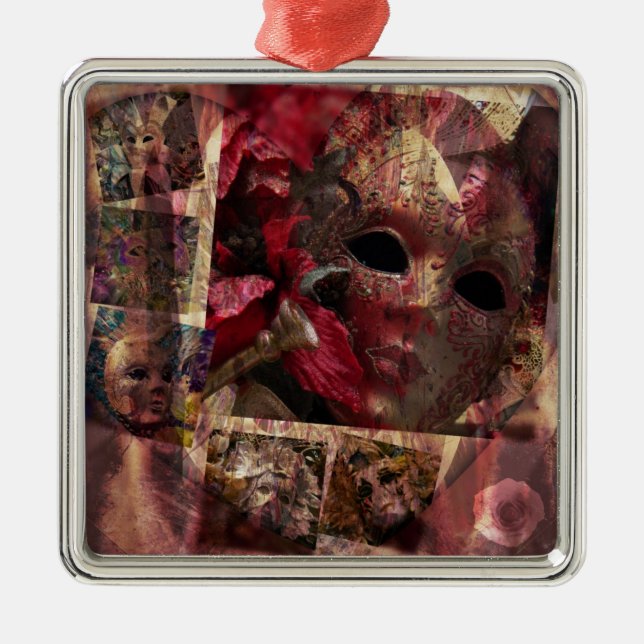 Modern Masquerade Metal Tree Decoration (Front)