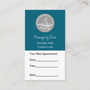 Modern Massage Appointment Business Cards