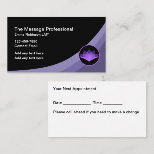 Modern Massage Services Appointment Template Card