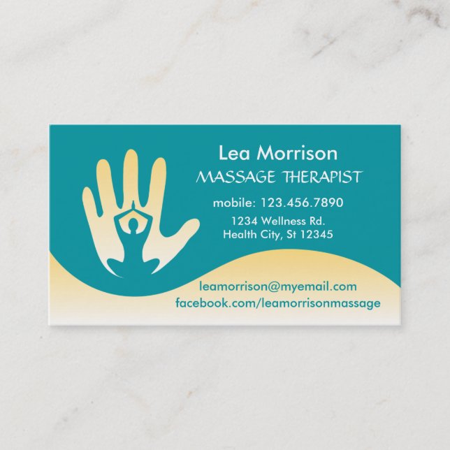 Modern Massage Therapist Business Card (Front)