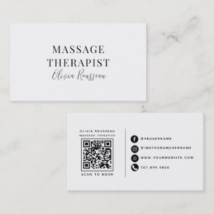 Modern Massage Therapist Business Card