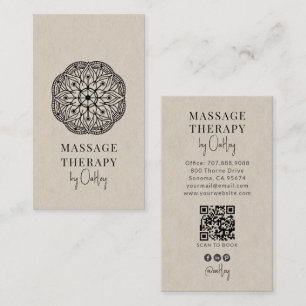 Modern Massage Therapist Light Grey Business Card