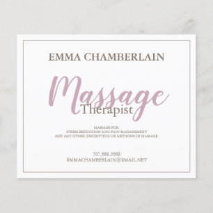 Modern Massage Therapist Script Blush Pink Script Flyer